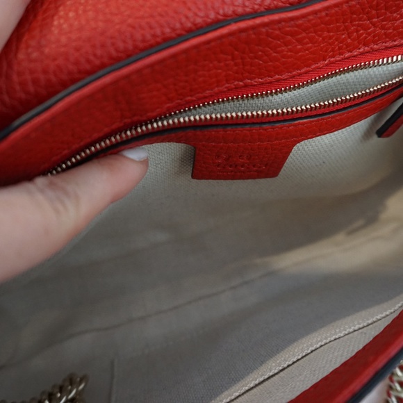 Gucci Soho Tassel Red Leather Cross Body Bag - Picture 9 of 9